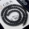 925S & VVS Moissanite 5mm Tennis Chain with Iced Out Sides in Black Gold