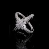 4.56CT Marquise and Round Cut VVS Moissanite Pave Double Band Ring