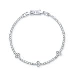 Diamond Tennis Bracelet with Four Leaf Clover