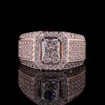 4.64CT Radiant Cut VVS Moissanite Pave Men’s Ring