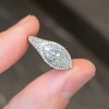 3.85CT Marquise Cut VVS Moissanite Pave Engagement Ring