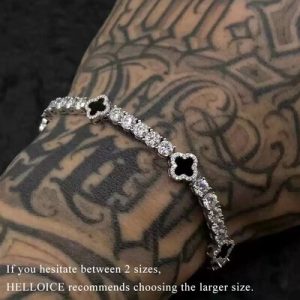 Iced Out Four Leaf Clover Tennis Bracelet