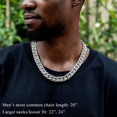 Iced 18K White Gold 13mm Cuban Chain