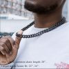 12mm Black Iced Miami Cuban Link Chain