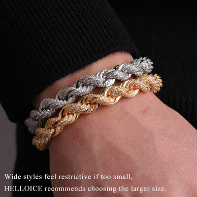 9mm Iced Out Rope Bracelet
