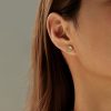S925 Silver Octagonal Rose Cut Earrings