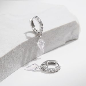 S925 Silver Kite Cut Drop Earrings