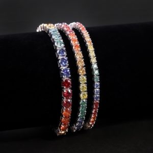 3mm/4mm/5mm S925 & Moissanite Colorful Tennis Bracelet