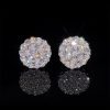 925S & VVS Moissanite Round Cut Full Paved Earrings