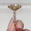 3.64CT Marquise Cut VVS Moissanite Side Stone Engagement Ring