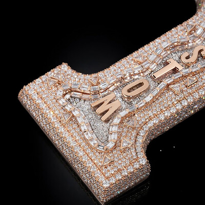 Iced Out Custom Name Baguette Pendant