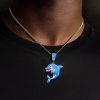 Cute Blue Dolphin Pendant