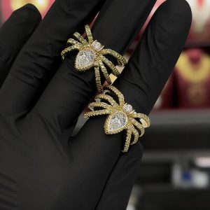 Iced Out Spider Open Ring in White Gold