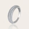 VVS Moissanite S925 Silver Round Cut Pave Wedding Band