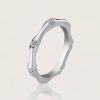 VVS Moissanite S925 Silver Bamboo-Inspired Wedding Band