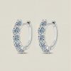 18mm Round Cut VVS Moissanite S925 Silver Hoop Earrings