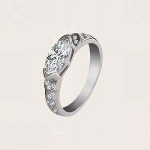 Marquise Cut VVS Moissanite S925 Silver Engagement Ring