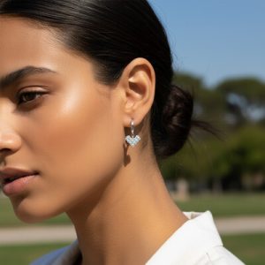 Heart Shaped VVS Moissanite S925 Silver Drop Earrings