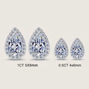 0.5CT/1CT Pear Cut VVS Moissanite S925 Silver Stud Earrings