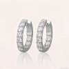 S925 Silver Sparkling Row Eternity Hoop Earrings
