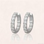 S925 Silver Sparkling Row Eternity Hoop Earrings