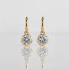 S925 Silver 1CT Round Diamond Bezel Hoop Earrings