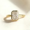 2CT Radiant Cut VVS Moissanite Solitaire Engagement Ring