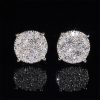 925S & VVS Moissanite Round Cut Full Paved Stud Earrings