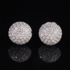 10MM 925S & VVS Moissanite Ball Shape Moissanite Stud Earrings