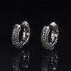 925S & VVS Moissanite Black Micro Pave Hoop Earrings