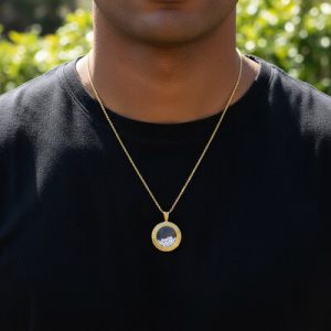 Greek Key Dancing Diamonds Pendent Necklace