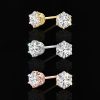 Moissanite Round  Cut 6-Prong Crown Stud Earrings