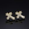 S925 & Moissanite 3-row Cross Stud Earrings