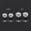 0.5Ct/1Ct Certified VVS1 Moissanite Heart Halo Earrings in S925 Silver