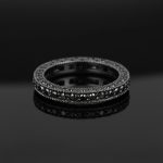 925S & VVS Moissanite 2.64CT Pave Wedding Band with Black Gold Plated