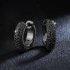925S & VVS Moissanite Micro Paved Hoop Earrings with Black Gold Palted