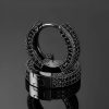 Moissanite Micro Pave Hoop Earrings in S925 Sterling Silver with 18K Black Gold Plated