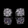 Moissanite Brilliant Round Cut Cluster Stud Earrings in S925 Sterling Silver