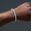 4.5mm S925 & Moissanite Flower Bracelet