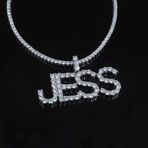 925S & VVS Moissanite 3mm Diamond Name Pendant