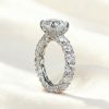 11.5CT Round Cut VVS Moissanite Pave Engagement Ring
