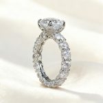 11.5CT Round Cut VVS Moissanite Pave Engagement Ring