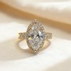 7.66CT Marquise Cut VVS Moissanite Pave Engagement Ring