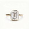 4CT Emerald Cut VVS Moissanite Solitaire Engagement Ring