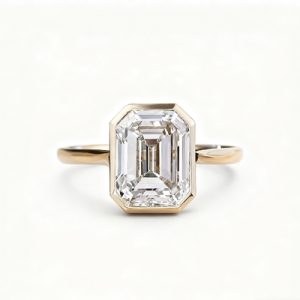4CT Emerald Cut VVS Moissanite Solitaire Engagement Ring