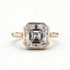 5CT Asscher Cut VVS Moissanite Solitaire Engagement Ring