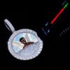 Icy-Filled Disc Custom Photo Pendant