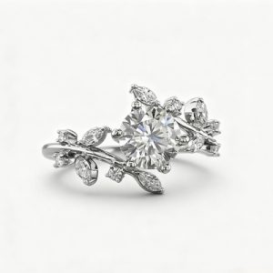 2.6CT Round & Marquise VVS Moissanite Bypass Engagement Ring