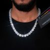 10mm S925 Moissanite Cluster Tennis Chain In White Gold