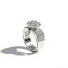 3.6CT Round Cut VVS Moissanite Floral Pave Engagement Ring